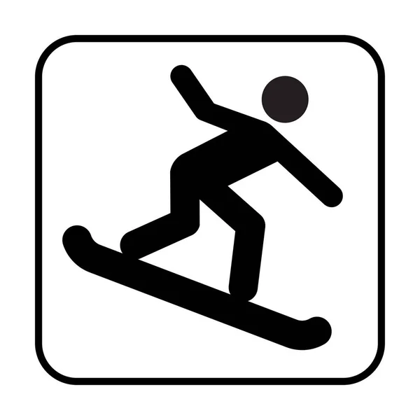 Snowboard Szimbólum Ikon Illusztráció — Stock Fotó