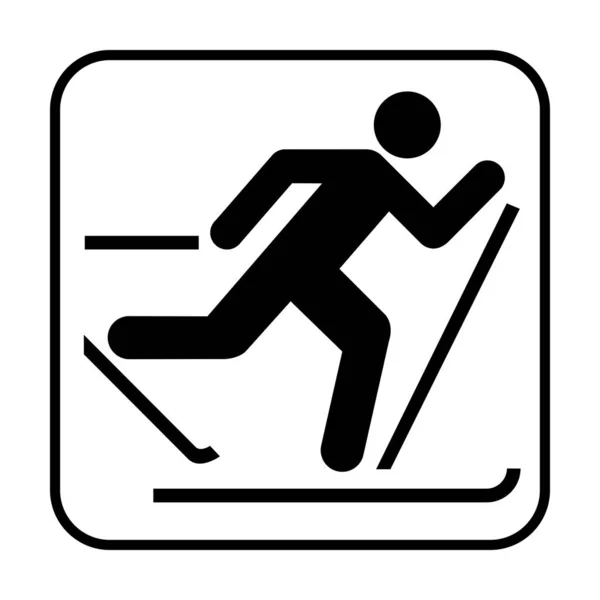 Cross Country Narciarstwo Symbol Ikonę — Zdjęcie stockowe