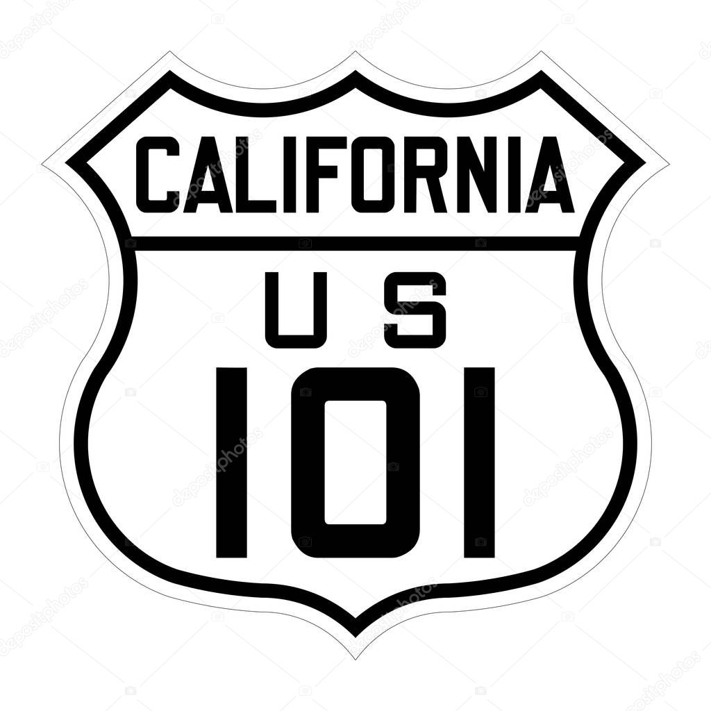 California us route 101 sign