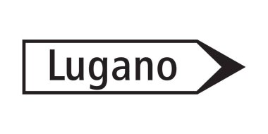 Lugano yönü ve yol işareti.