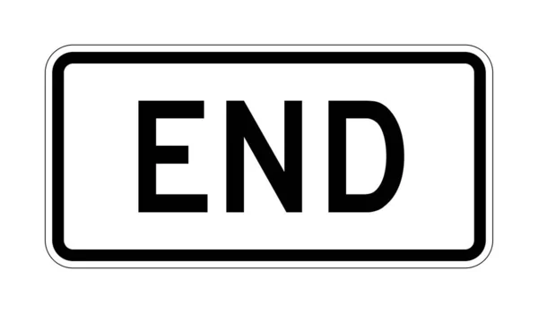 Koniec Znak Drogowy Ilustracja — Zdjęcie stockowe