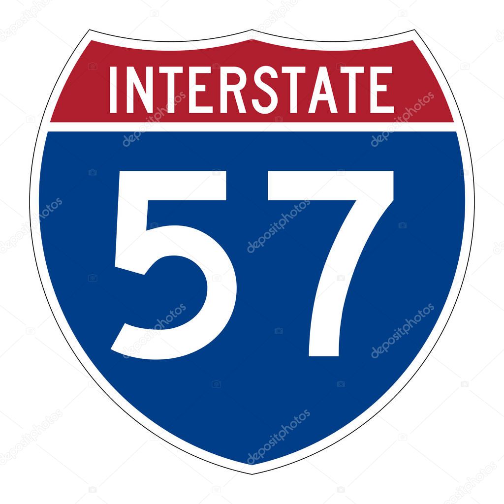 Interstate highway 57 road sign 