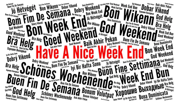 Passez Bon Week End Dans Différentes Langues Word Cloud — Photo