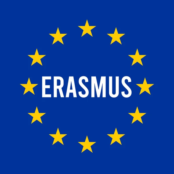 Illustration Signe Erasmus Avec Drapeau Européen — Photo