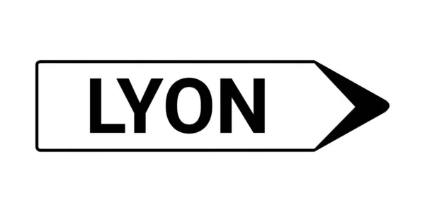 Lyon Direction Road Sign — Stock Photo, Image