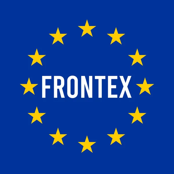 Illustration Signe Frontex Avec Drapeau Européen — Photo