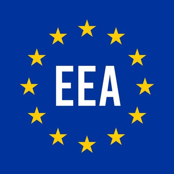 Eea Ευρωπαϊκός Οργανισμός Περιβάλλοντος Εικονογράφηση Πινακίδας Την Ευρωπαϊκή Σημαία — Φωτογραφία Αρχείου