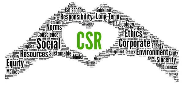 Csr Корпоративна Соціальна Відповідальність Слово Хмарна Ілюстрація — стокове фото