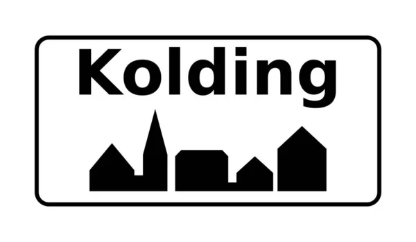 Kolding City Road Sign Denmark — Stock Photo, Image