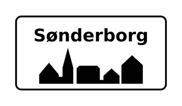 Sonderborg City Road Sign Denmark — Stock Photo, Image