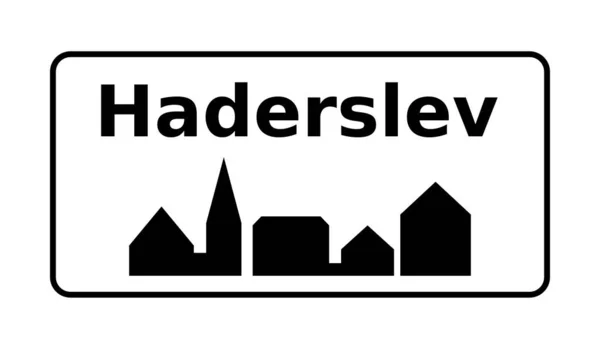 Silniční Značka Města Haderslev Dánsku — Stock fotografie