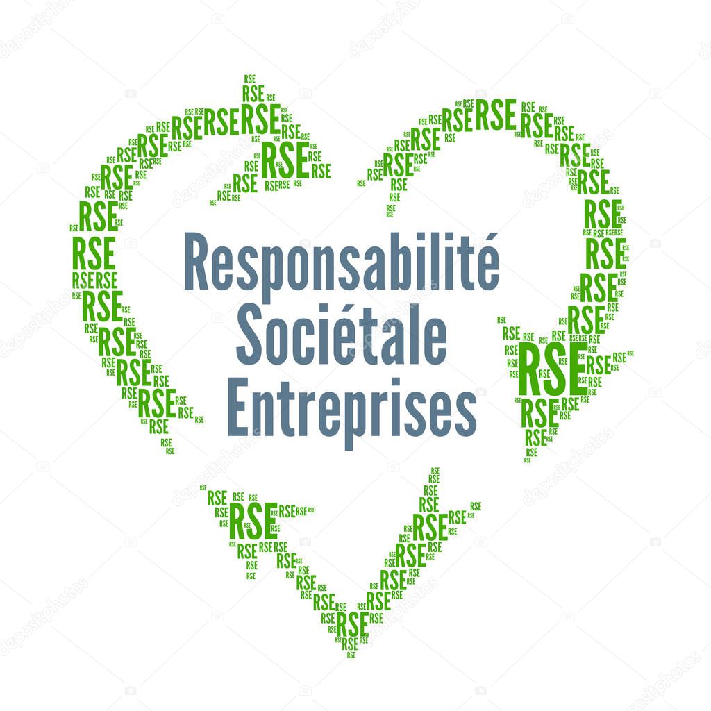 Corporate social responsibility called responsabilite societale entreprise in French language