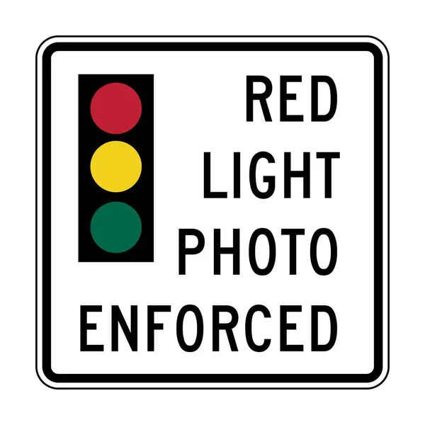 Rood Licht Foto Afgedwongen Verkeersbord — Stockfoto