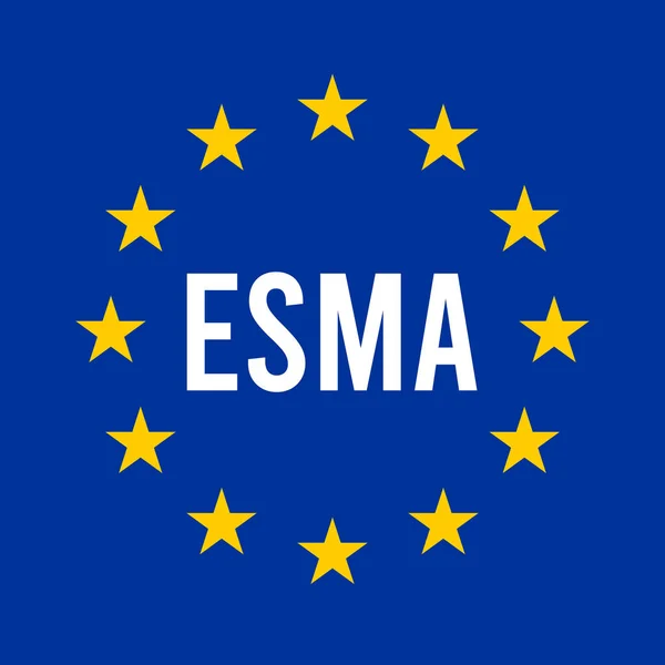 Esma Europeiska Värdepappers Och Marknadsmyndigheten Tecknar Illustration Med Den Europeiska — Stockfoto