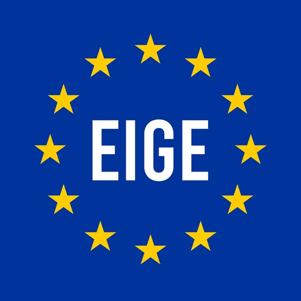 Eige European Institute Gender Equality Sign Illustration European Flag — стокове фото