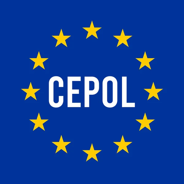 CEPOL, European Union agency for law enforcement training sign illustration with the European flag