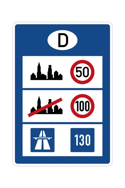 Speed Limit Sign German Roads — 图库照片