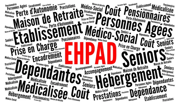 Συνταξιοδότηση Σύννεφο Λέξη Σπίτι Ονομάζεται Ehpad Στη Γαλλική Γλώσσα — Φωτογραφία Αρχείου