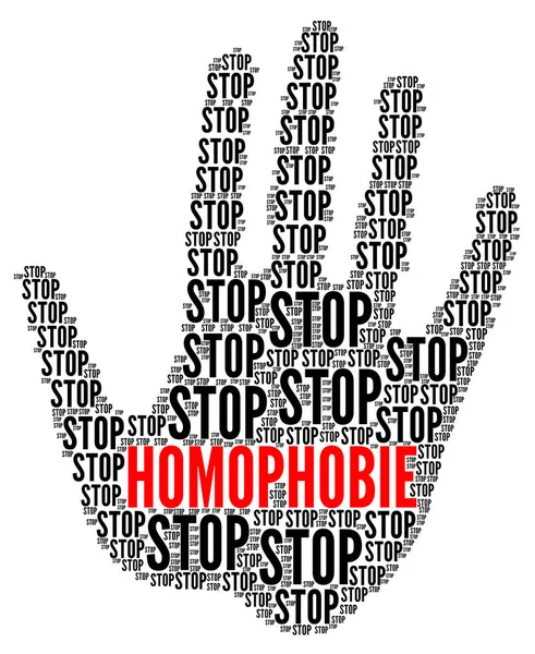 Stop Homophobia Symbol Illustration French Language — Stock Photo, Image