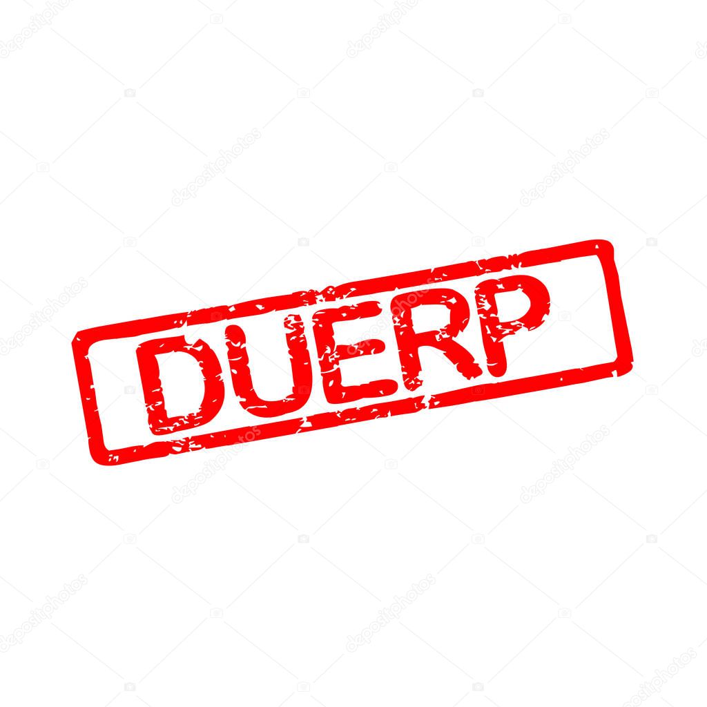 Rubber stamp with text DUERP in french language