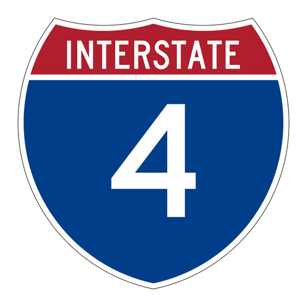 Interstate highway 4 road sign
