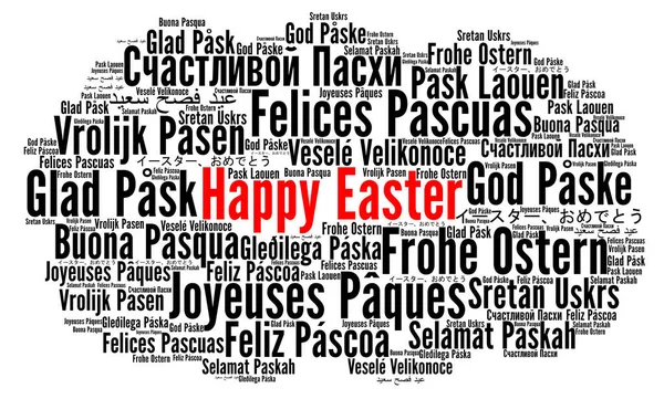 Happy Easter in different languages word cloud