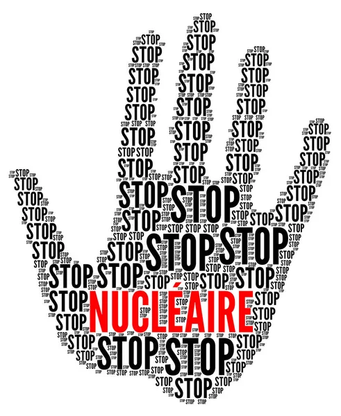 Detener Signo Nuclear Lengua Francesa —  Fotos de Stock