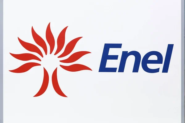 Milano Luglio 2015 Logo Enel Una Parete Enel Group Una — Foto Stock