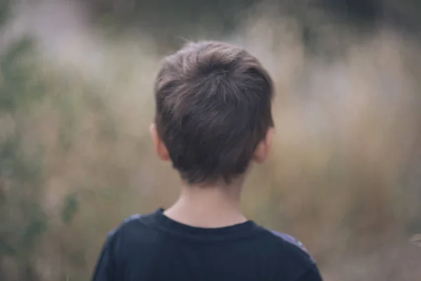 Ragazzo felice che gioca con le foglie — Foto Stock