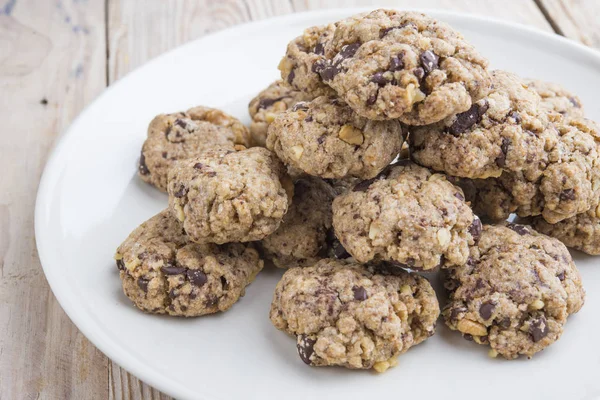 Cookie-uri de ciocolată și cookie-uri de migdale — Fotografie, imagine de stoc