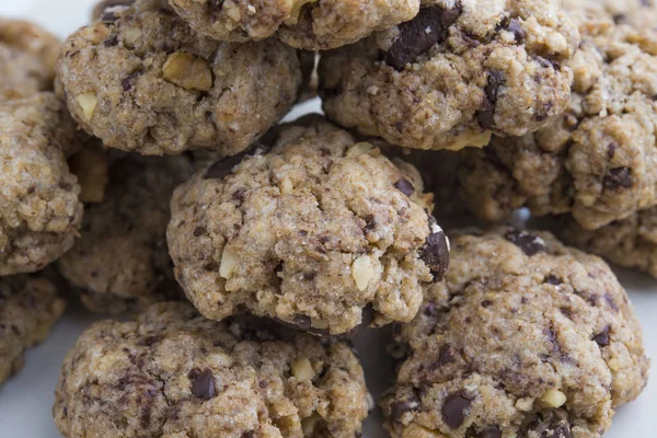 Čokoláda čip cookies a mandlové sušenky — Stock fotografie