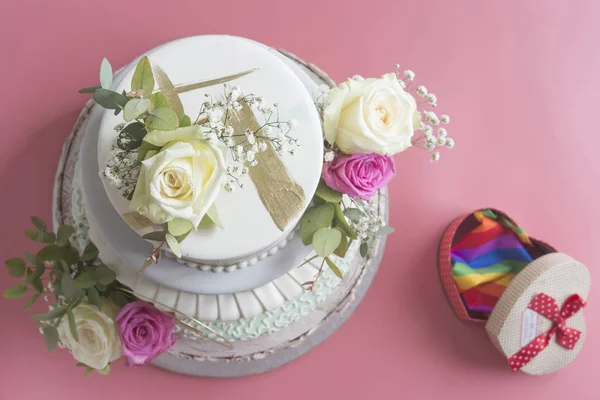 Hochzeitstorte lgbt — Stockfoto