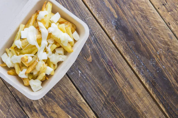 Chips potatoes fried and  mozzarella — Stock Photo, Image