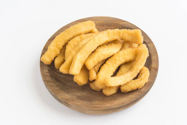 Mürekkep balığı ekmeklenmiş ve kızartılmış (İspanya 'da tipik tapa) Chocos.