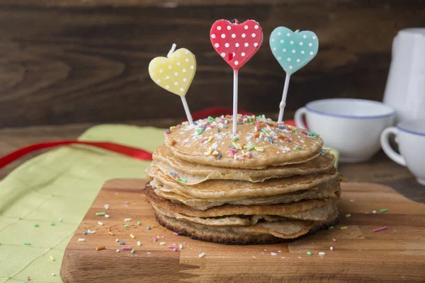 Pfannkuchen zum Geburtstag — Stockfoto