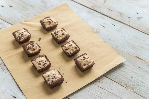巧克力手制的饼干布朗尼 — 图库照片