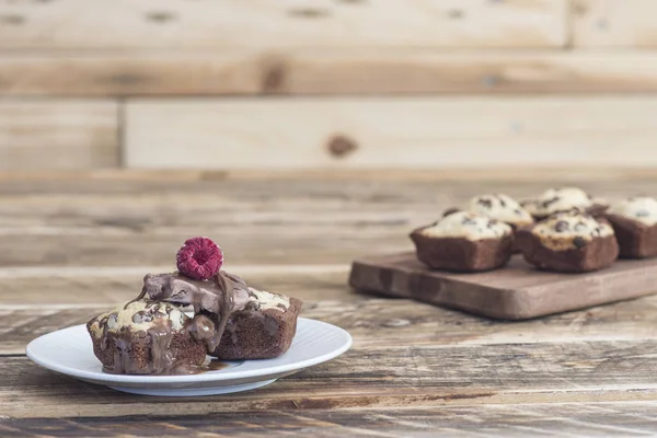 Cookie Brownie aus Schokolade handgemacht — Stockfoto