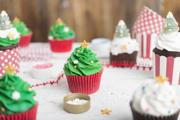 Cupcakes für Weihnachten — Stockfoto