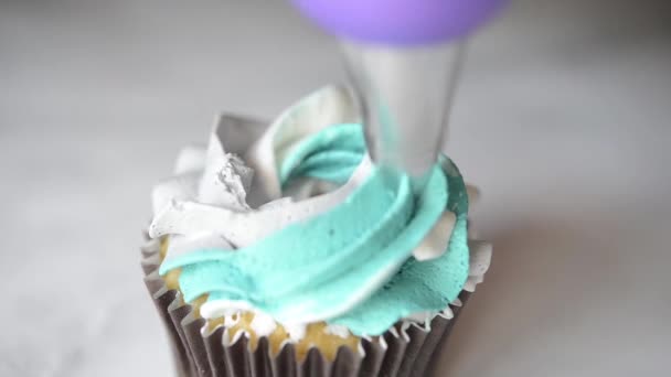 Fazendo Cupcake Cena Real — Vídeo de Stock