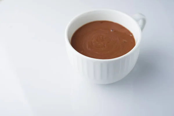 Hot chocolate drink on white background — 스톡 사진