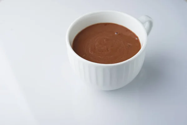 Hot chocolate drink on white background — 스톡 사진