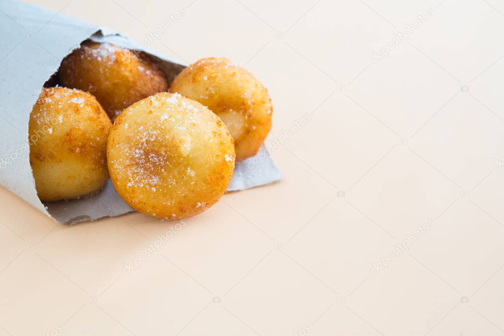 fritters with sugar typical in differents countries 