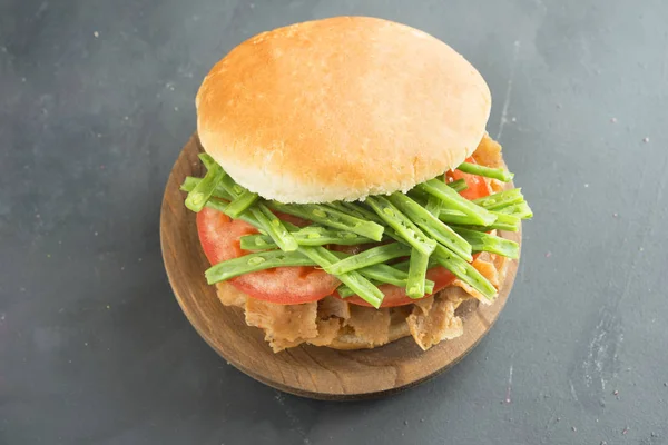 Chacarero szendvics tipikus chilei konyha — Stock Fotó