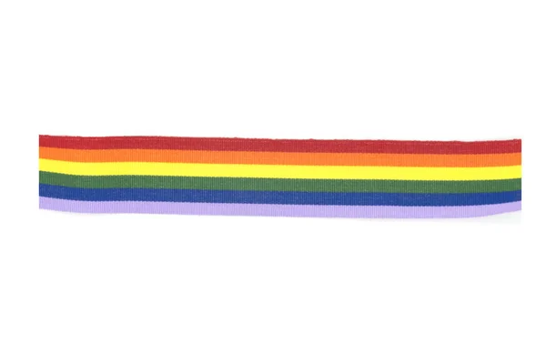 Bandeira lgbt na pulseira de fundo branco — Fotografia de Stock