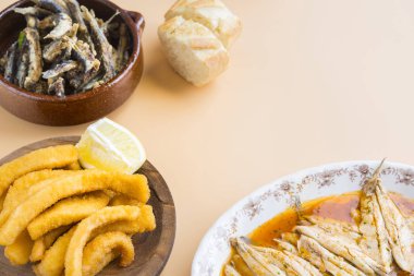 İspanya 'da tipik balık çeşitliliği 