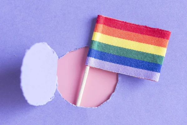 LGBT flag coming out of a circle (concept) — Stock Photo, Image