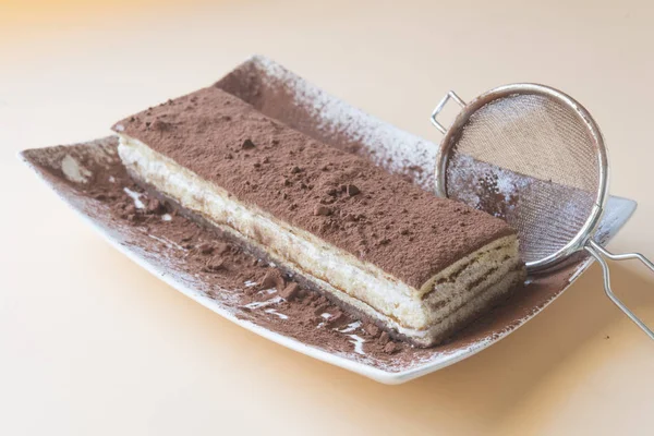 Tiramisu sobremesa tradicional italiana — Fotografia de Stock