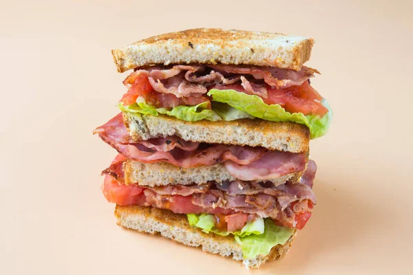 BLT 는 프라 이마의 이니셜을 따서 만든 샌드위치의 일종이다 — 스톡 사진