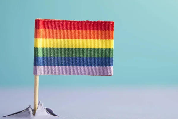 LGBT flag coming out of a mountain (concept) — Stock Photo, Image