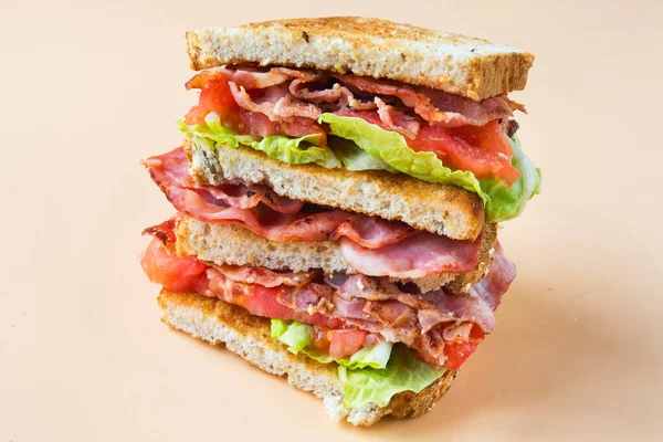 Blt Tipo Sándwich Llamado Así Por Las Iniciales Sus Ingredientes — Foto de Stock